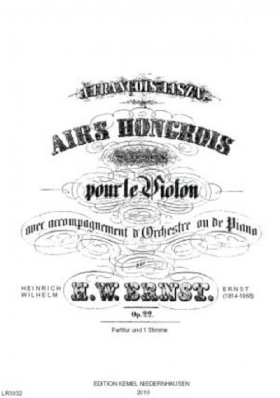 Airs hongrois varies Violin Solo scores gallery preview page 1