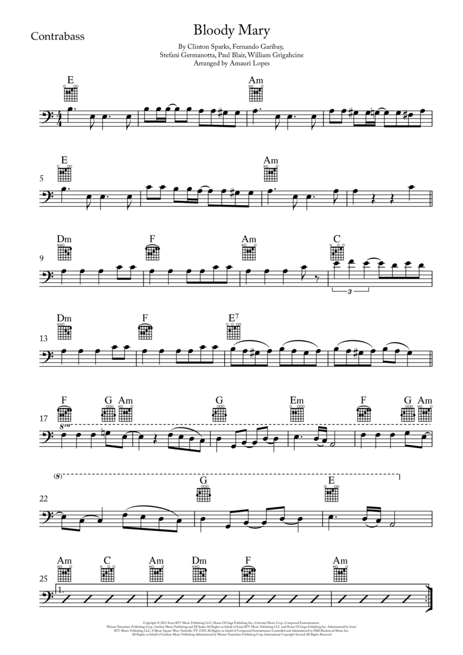 Bloody Mary Double Bass scores gallery preview page 1