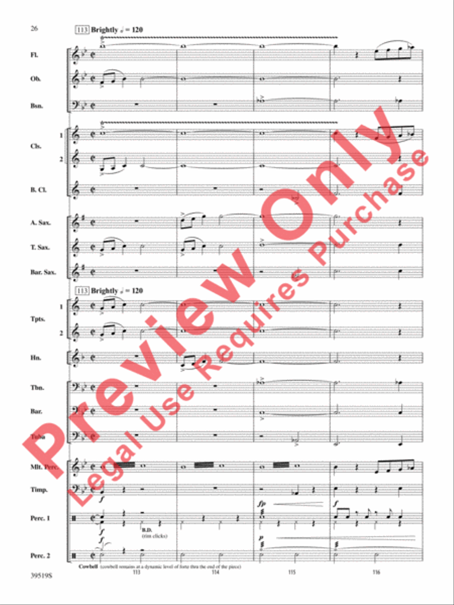 Zydeco Cajun Crawdad Dance Concert Band scores gallery preview page 27