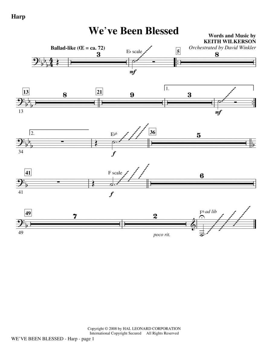We've Been Blessed - Harp Choir scores gallery preview page 1