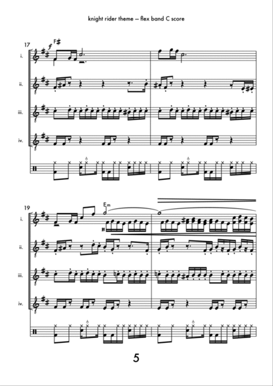 Knight Rider Theme Flute scores gallery preview page 6