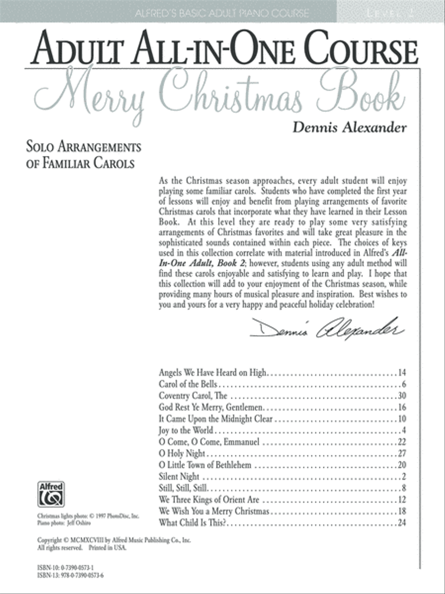 Alfred's Basic Adult All-in-One Christmas Piano, Book 2 Piano Method scores gallery preview page 6