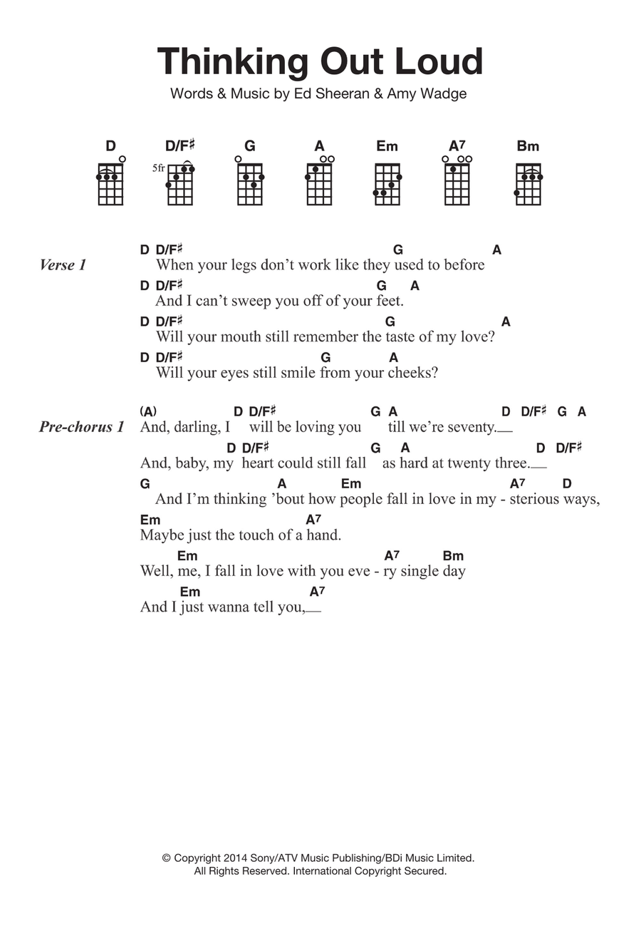 Thinking Out Loud Thinking Out Loud Ukulele scores gallery preview page 1