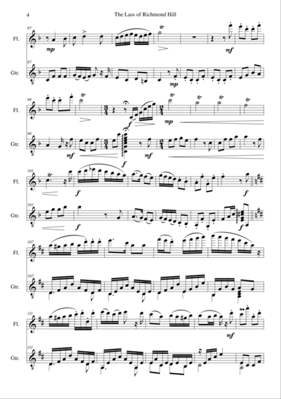 25 Arrangements for flute and classical guitar Flute scores gallery preview page 5