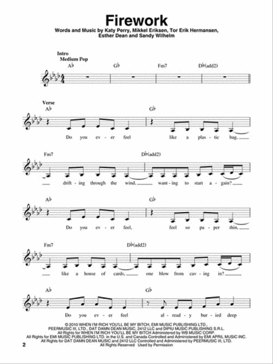 Katy Perry Voice scores gallery preview page 3