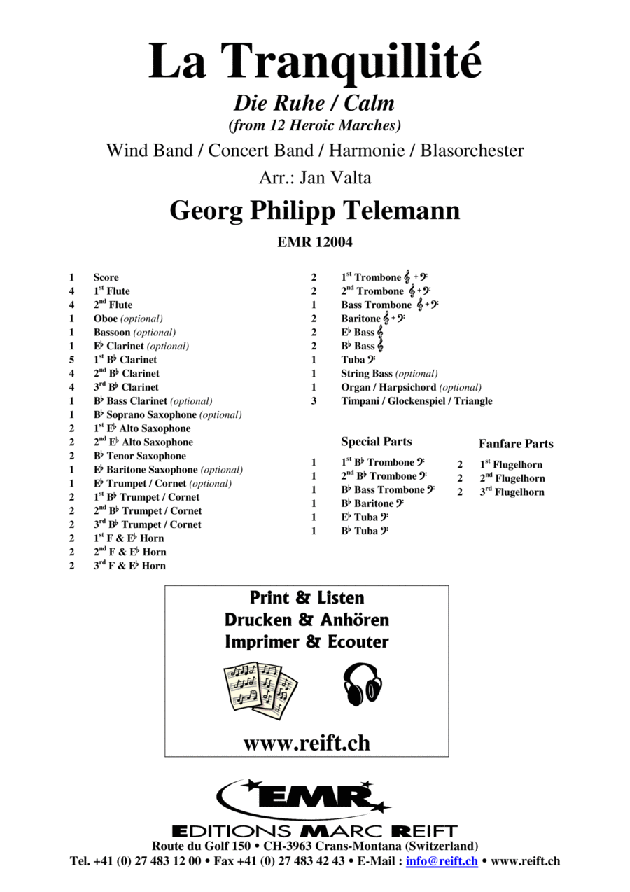 La Tranquillite Concert Band scores gallery preview page 1