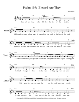 Psalm 119: Blessed Are They - leadsheet