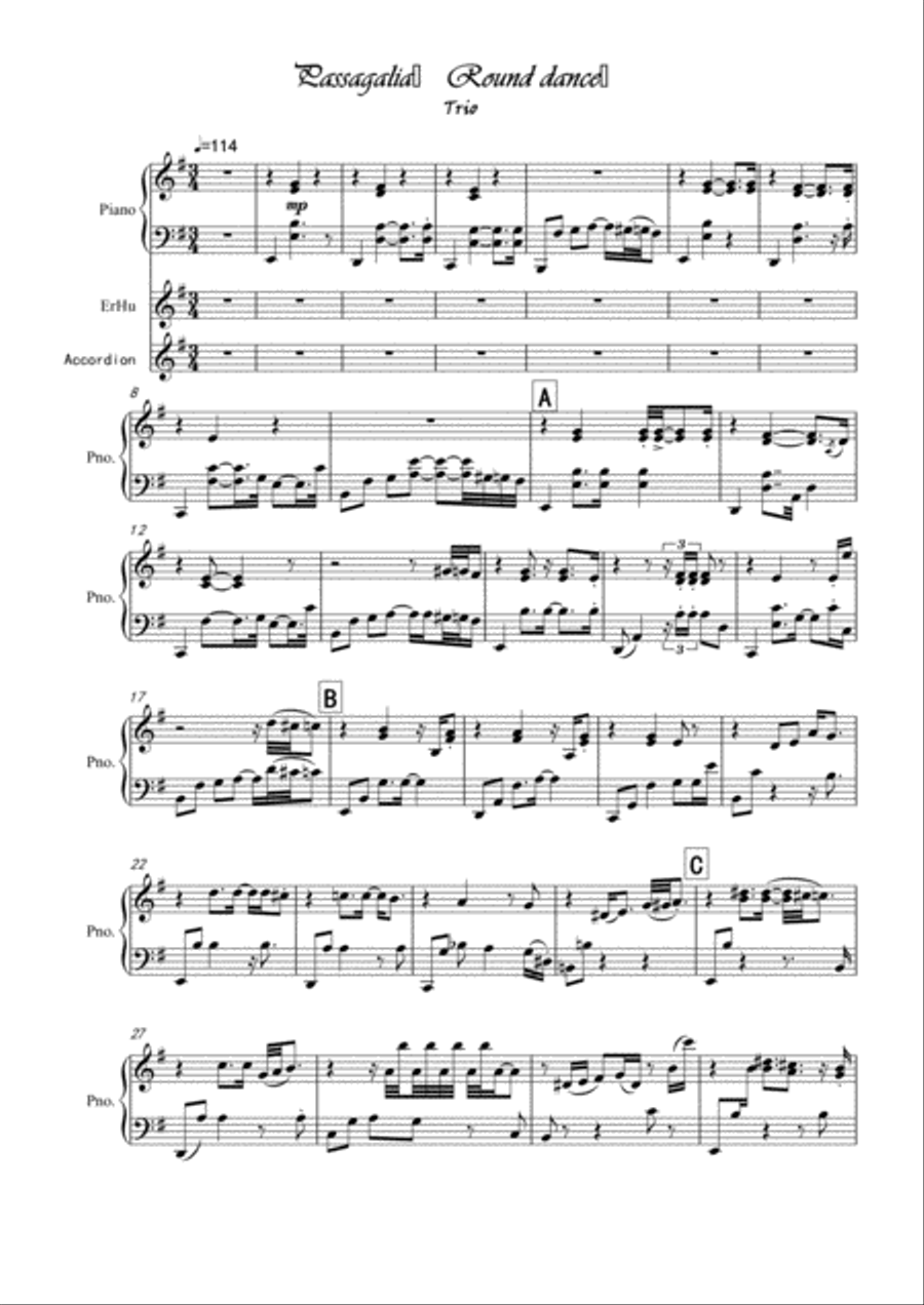 Passacaglia-Round dance Small Ensemble scores gallery preview page 1
