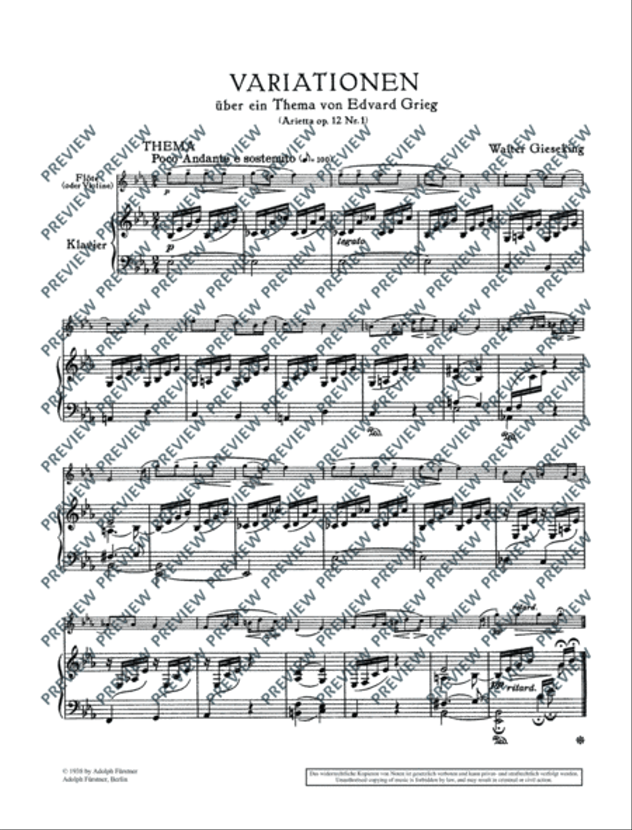 Variations on a theme by Edvard Grieg Violin Solo scores gallery preview page 5