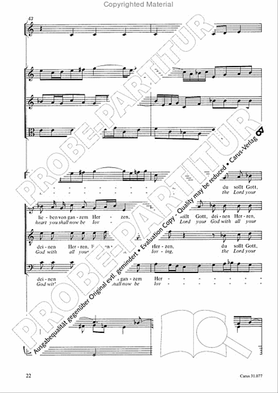 The Lord your God you shall now be loving (Du sollt Gott, deinen Herren, lieben) 4-Part scores gallery preview page 23