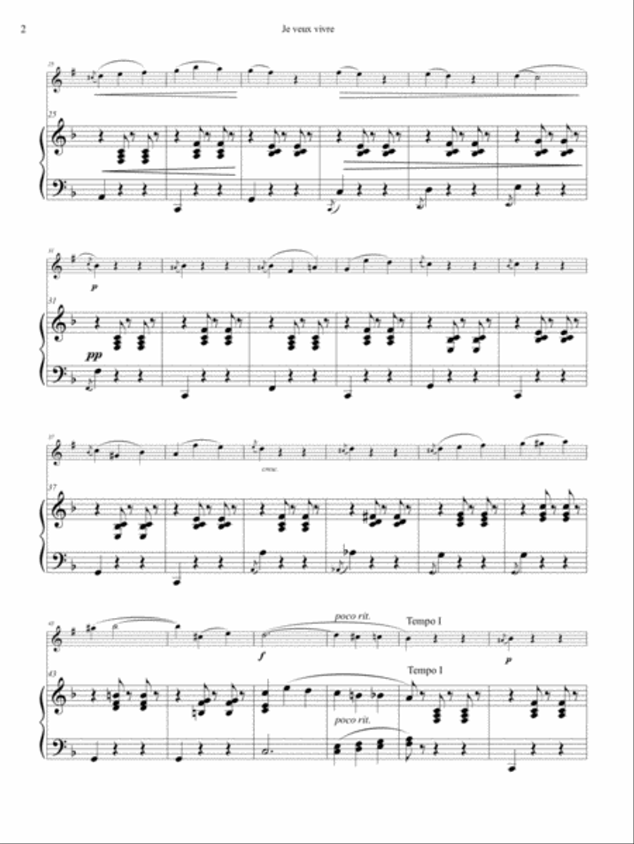 Charles Gounod: Je Jeux Vivre for Clarinet and Piano Clarinet Solo scores gallery preview page 2