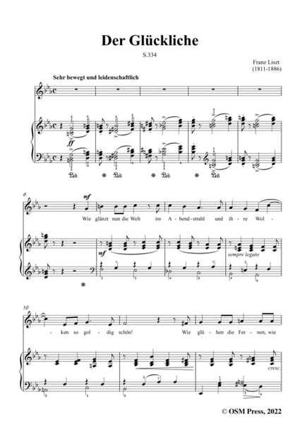 Liszt-Der Gluckliche(Wie glanzt nun die welt),S.334,in E flat Major