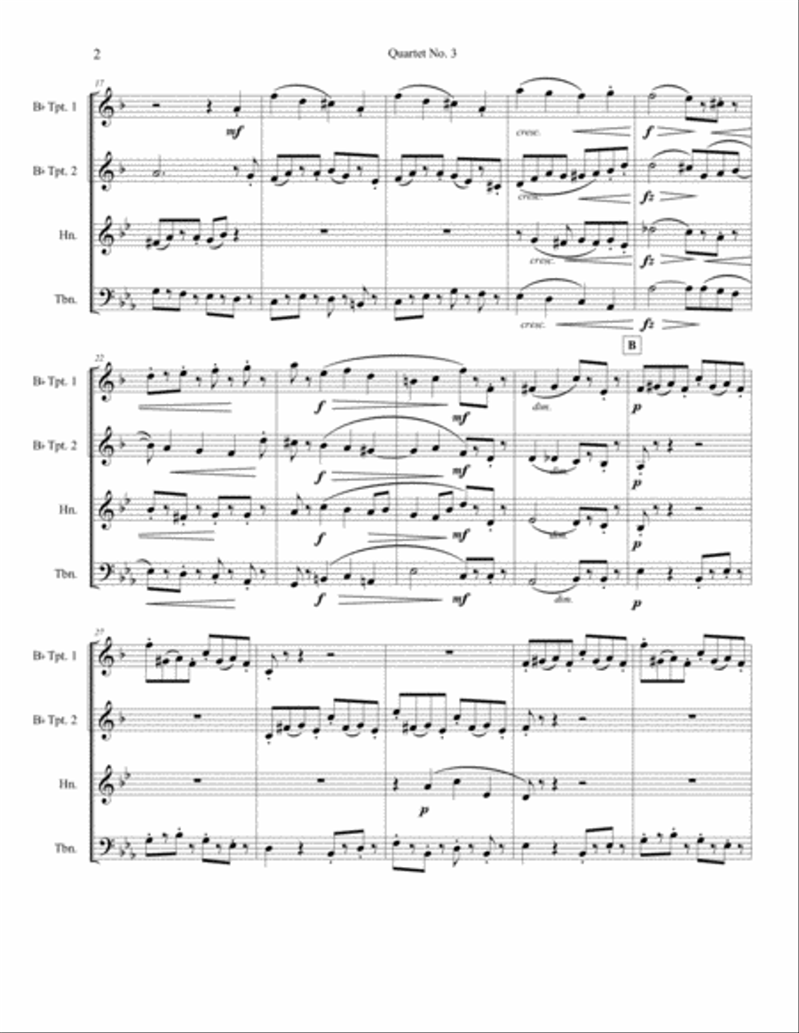 Quartet No. 3 for Brass - Wilhelm Ramsoe, Op. 30 Brass Ensemble scores gallery preview page 4
