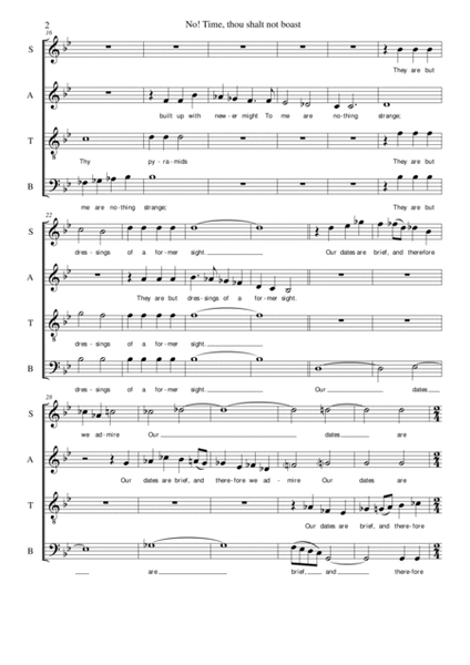 No Time thou shalt not boast for SATB mixed choir image number null