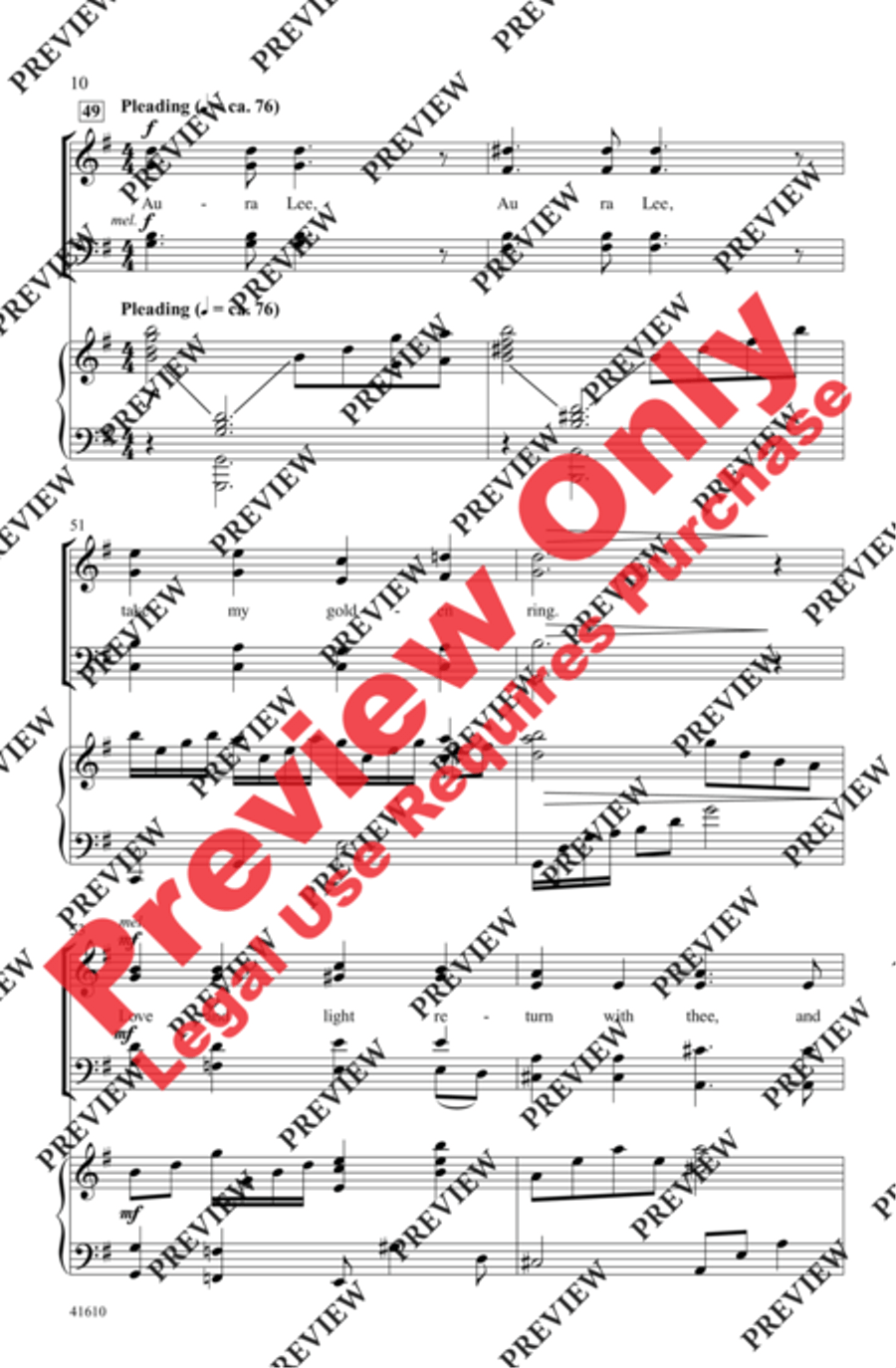 Aura Lee - SoundTrax CD (CD only) Choir scores gallery preview page 9