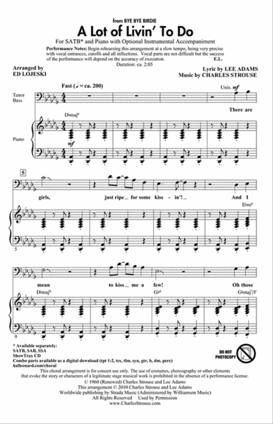 A Lot of Livin' To Do A Lot of Livin' To Do Show Choir scores gallery preview page 2