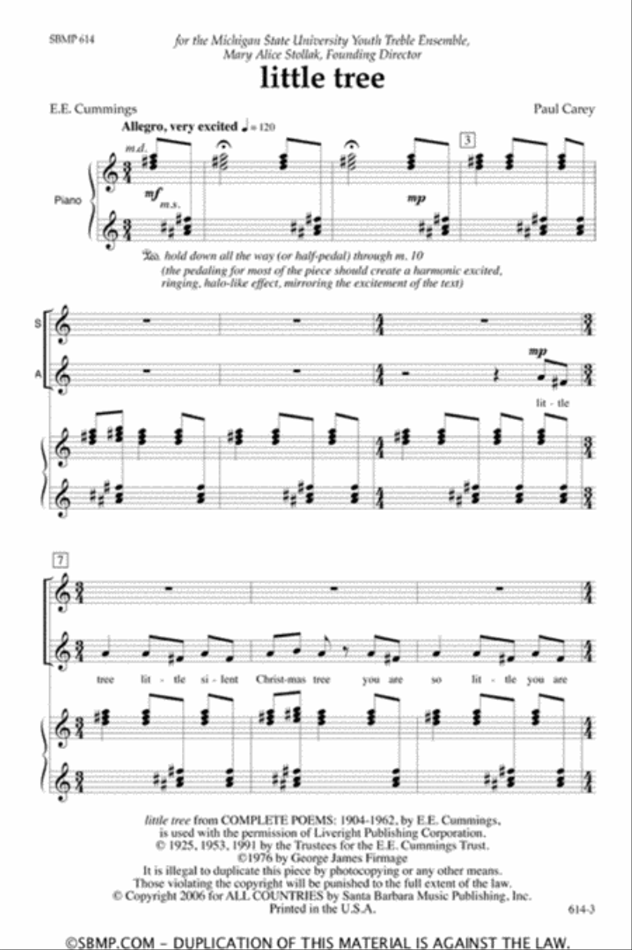 little tree - SA Octavo little tree - SA Octavo SA scores gallery preview page 2