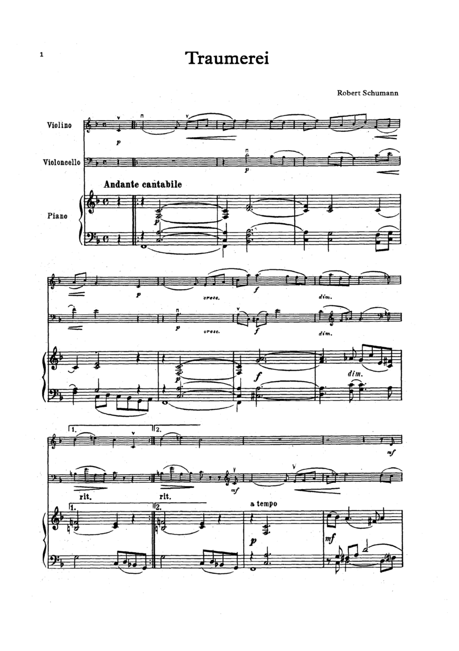 Träumerei Piano Trio scores gallery preview page 1