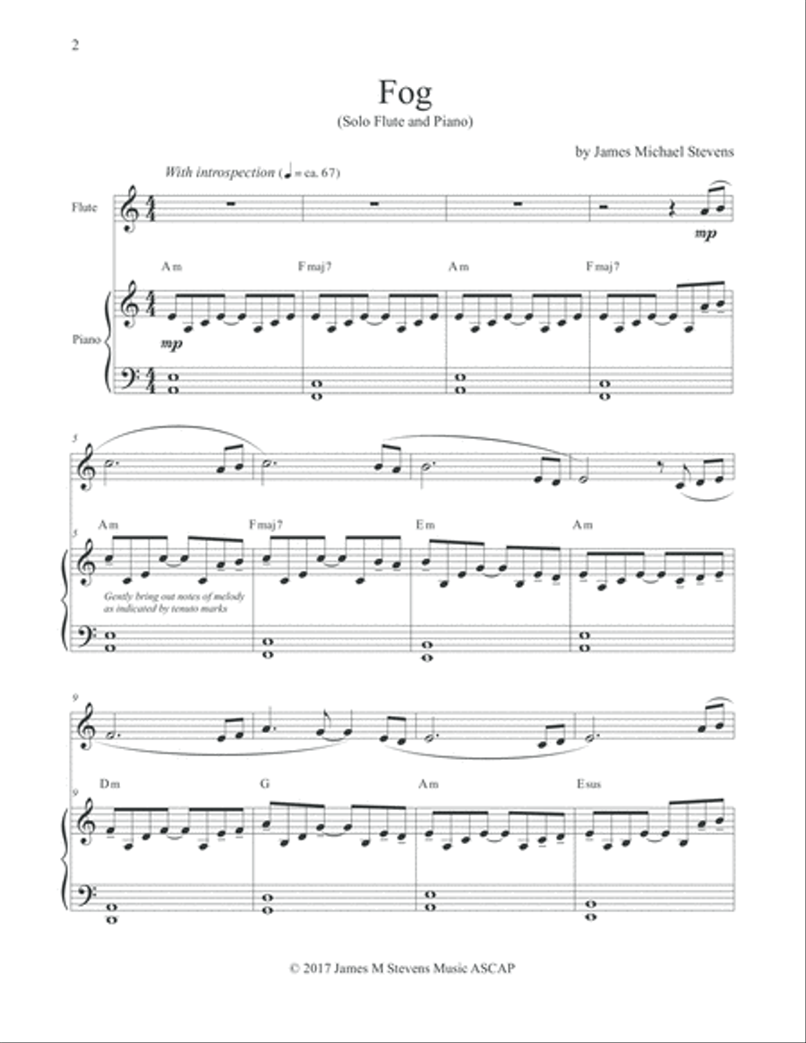 FOG - Solo Flute & Piano Flute Solo scores gallery preview page 2