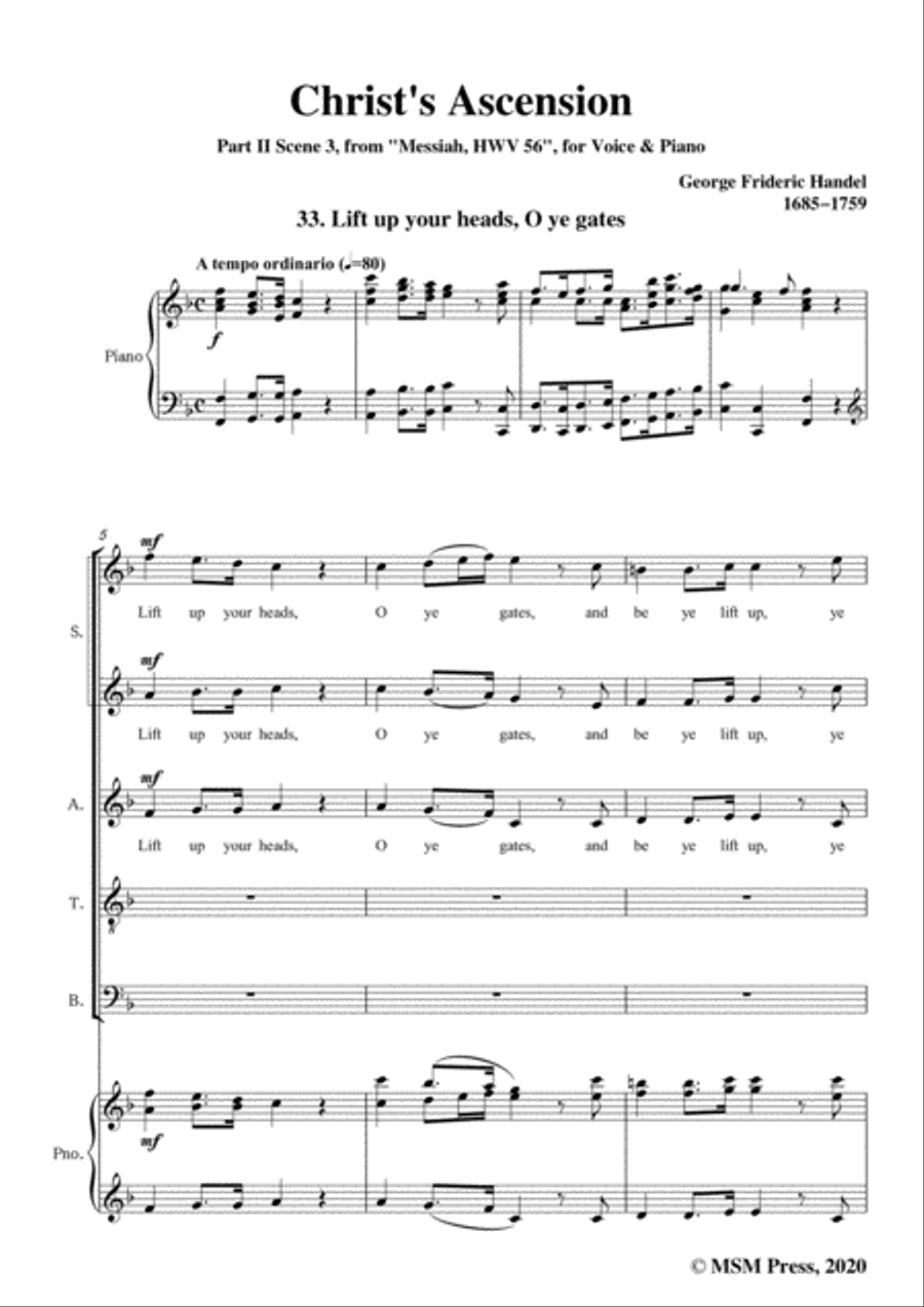 Handel-Messiah,HWV 56,Part II,Scene 3,for Voice and Piano Voice Solo scores gallery preview page 3