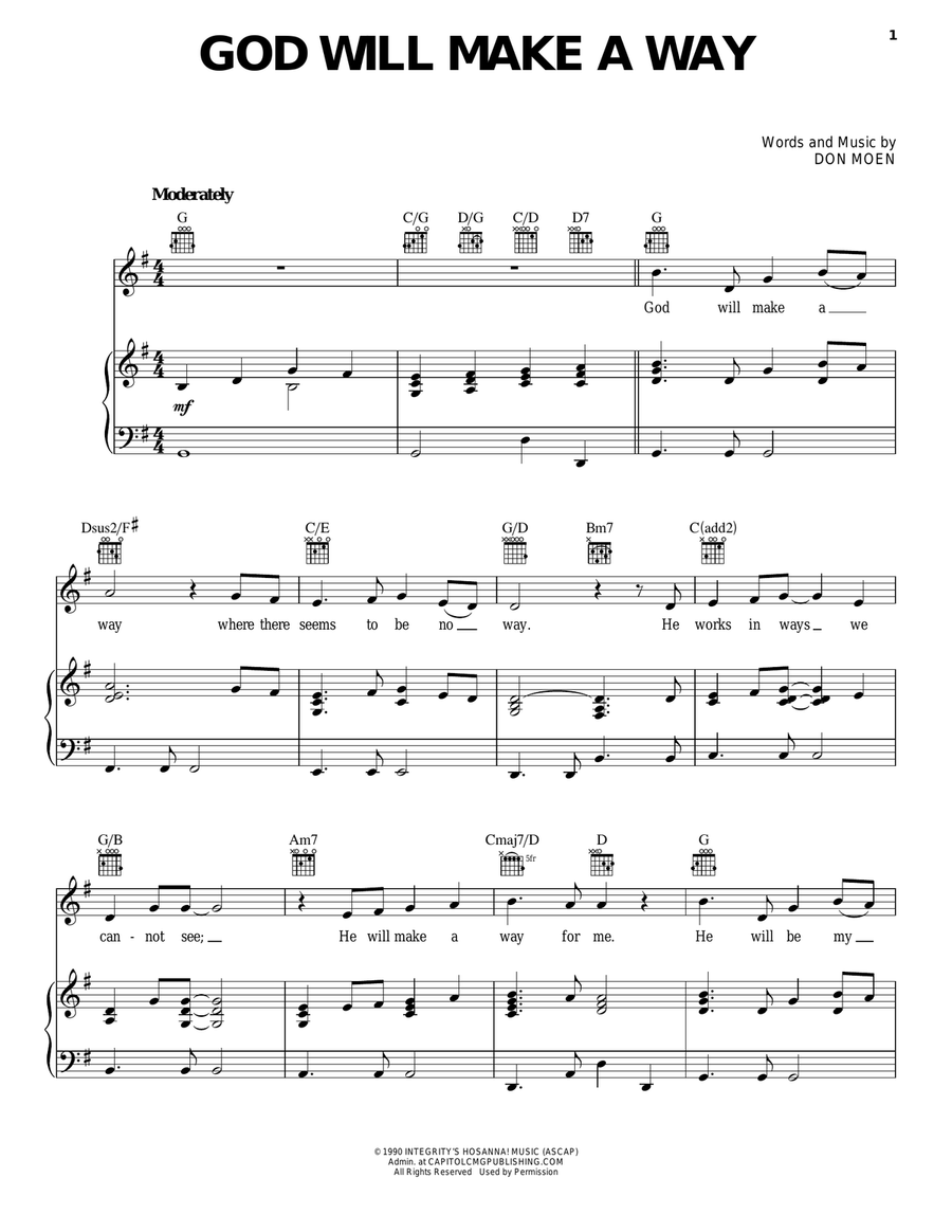God Will Make A Way Guitar scores gallery preview page 1