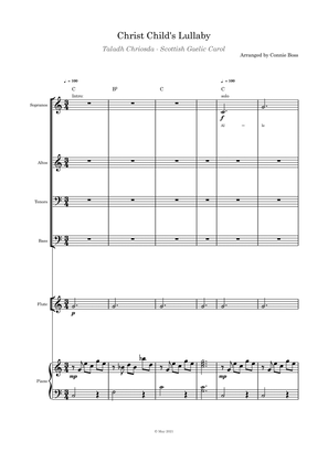 Christ Child's Lullaby (Taladh Chriosda) - SATB, flute and piano with parts page