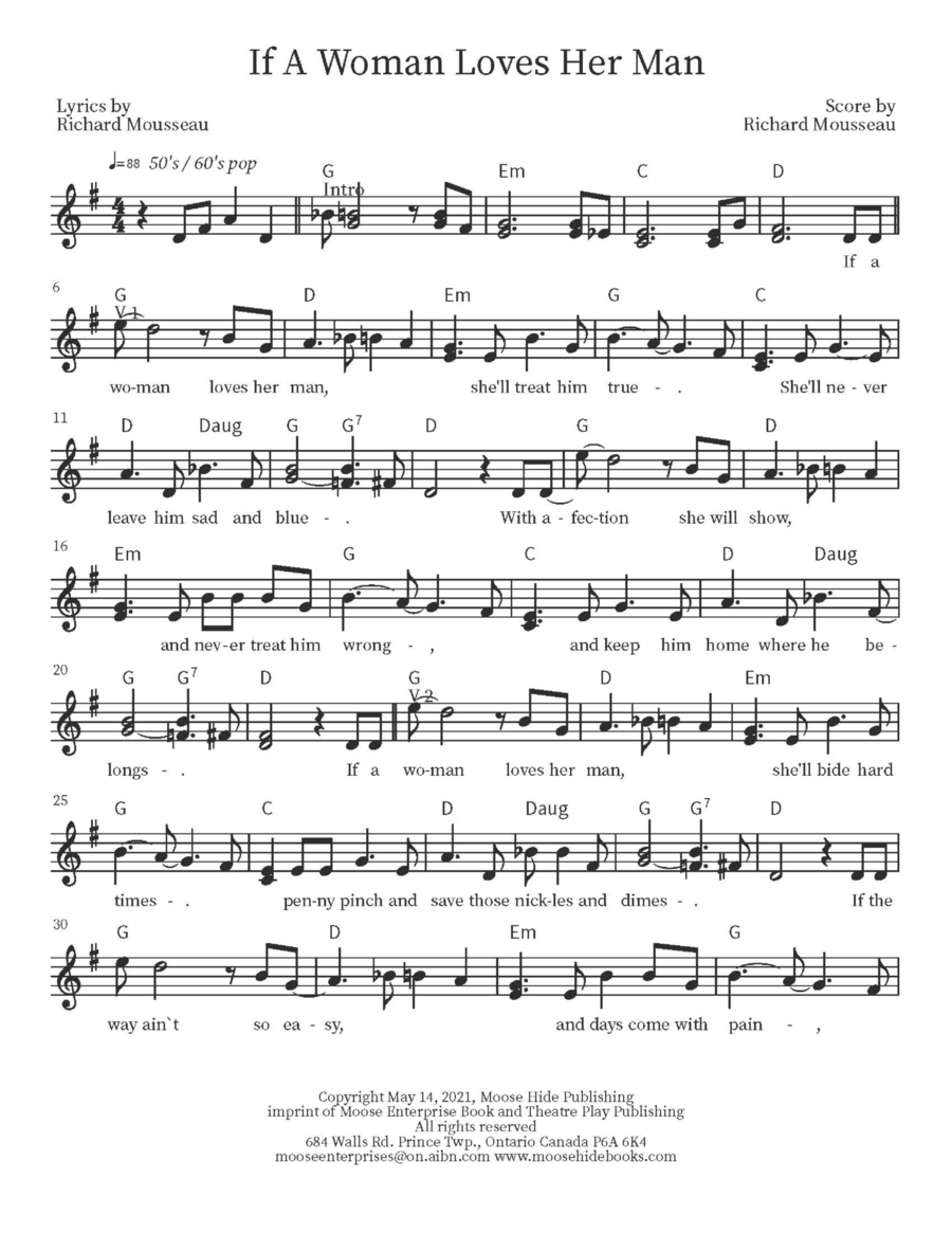 If A Woman loves Her Man Piano scores gallery preview page 1