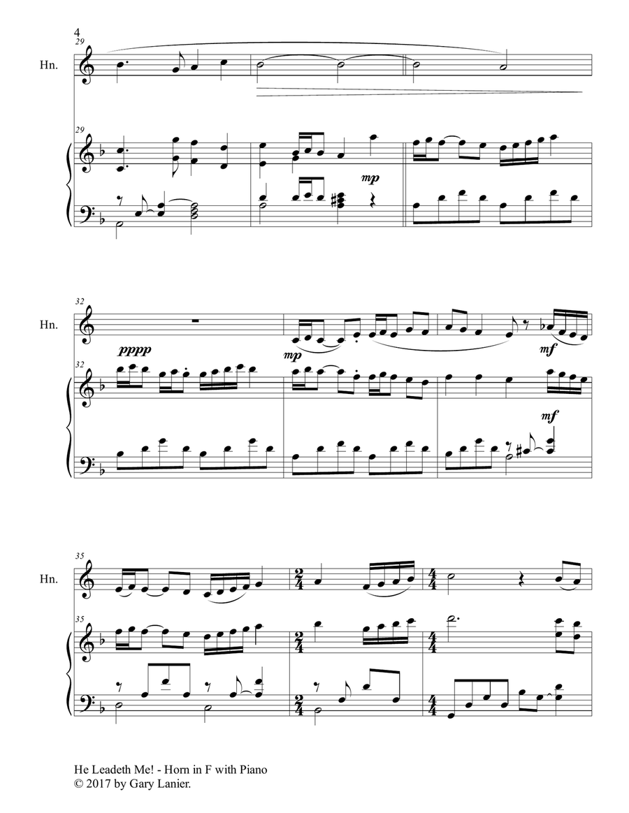 Gospel Hymns for Horn in F (Horn with Piano Accompaniment) Piano scores gallery preview page 5