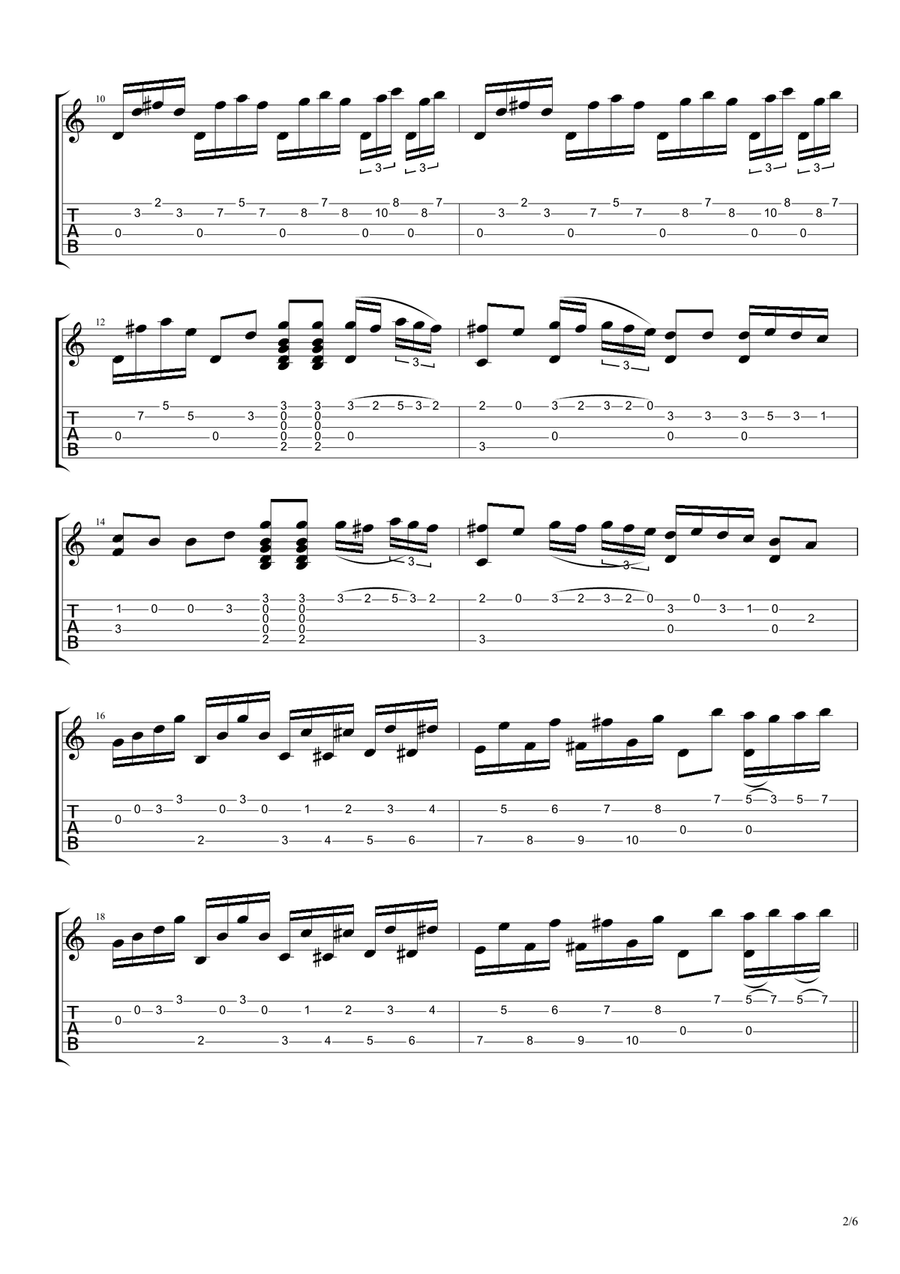 Paganini - Sonata In C-dur ( with tabs) Paganini - Sonata In C-dur ( with tabs) Acoustic Guitar scores gallery preview page 2