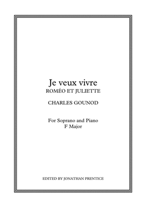 Book cover for Ah! Je veux vivre - Roméo et Juliette (F Major)