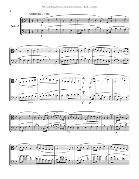 Melodious Duets to Rochut Bordogni Etudes for Alto and Tenor Trombones Book 1 complete
