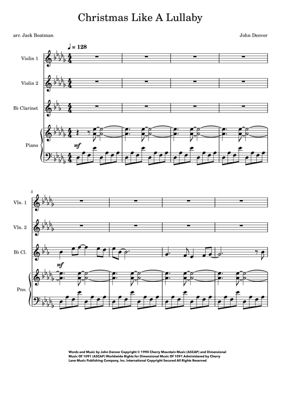 Christmas Like A Lullaby Christmas Like A Lullaby Small Ensemble scores gallery preview page 1