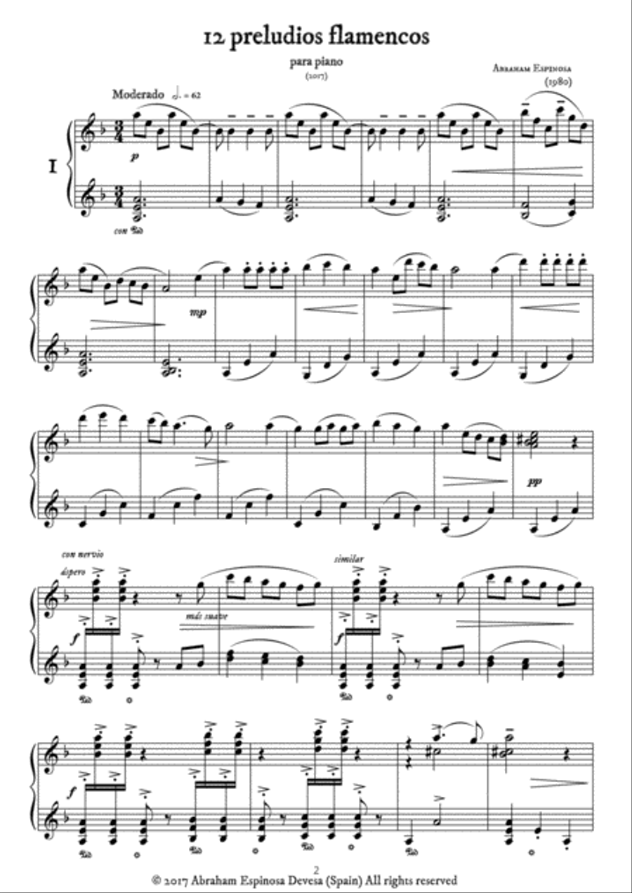12 preludios flamencos para piano Piano Solo scores gallery preview page 2