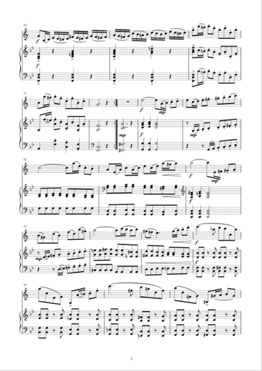 Clarinet Sonatina mostly in the style of Mozart B-Flat Clarinet scores gallery preview page 3
