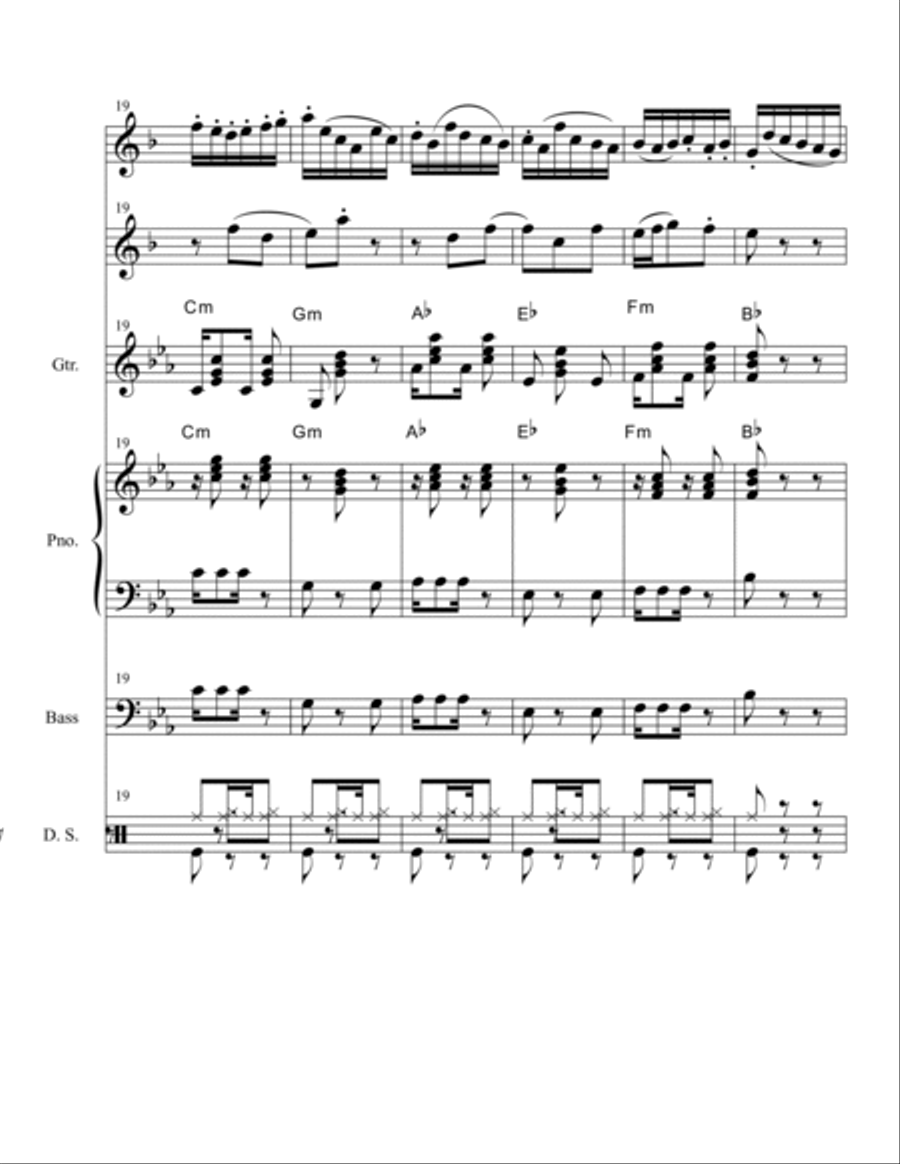 THE BACH JAZZ SONATA FROM THE 3RD MOVEMENT OF THE FLUTE/VIOLIN SONATA II IN Eb* FOR Bb INSTRUMENTS A Jazz Ensemble scores gallery preview page 6