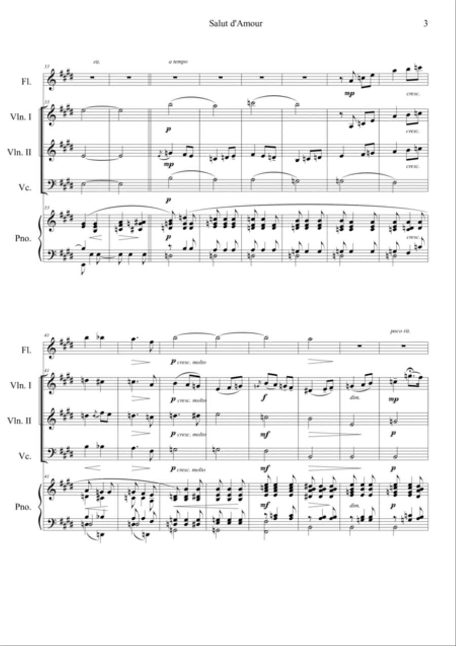 Salut d'amour Flute scores gallery preview page 3