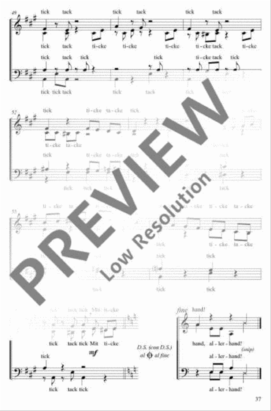 Ticke Ticke Tack Ticke Ticke Tack 4-Part scores gallery preview page 7