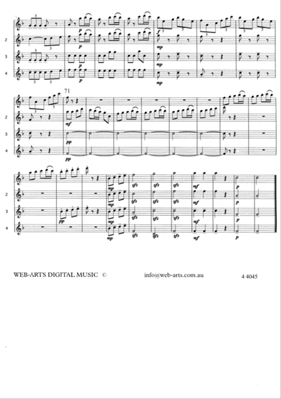 Symphony No.6 in F for 4 flutes (4 4045) - BEETHOVEN Flute Quartet scores gallery preview page 4