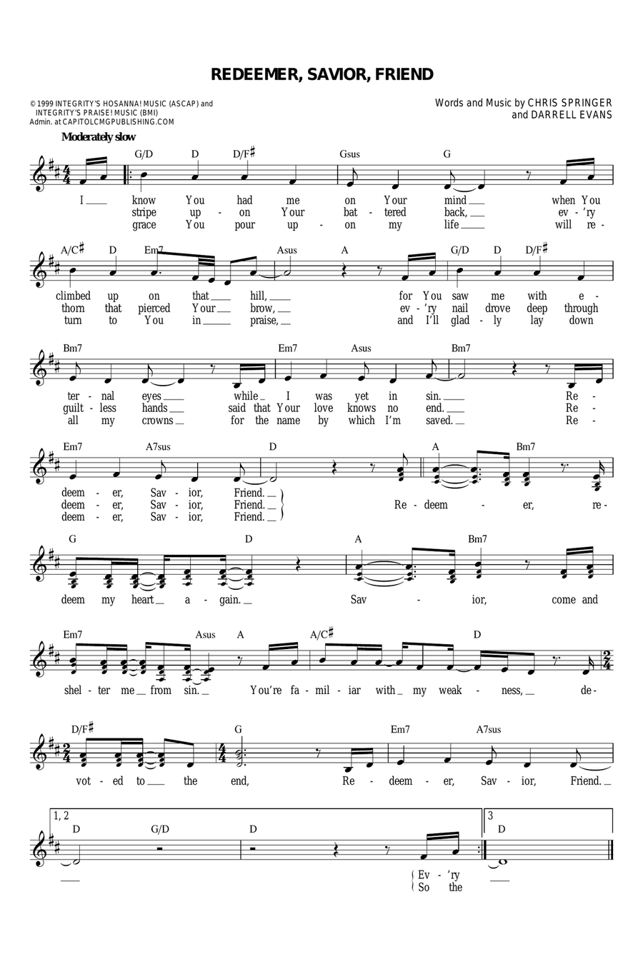 Redeemer, Savior, Friend Redeemer, Savior, Friend Flute scores gallery preview page 1