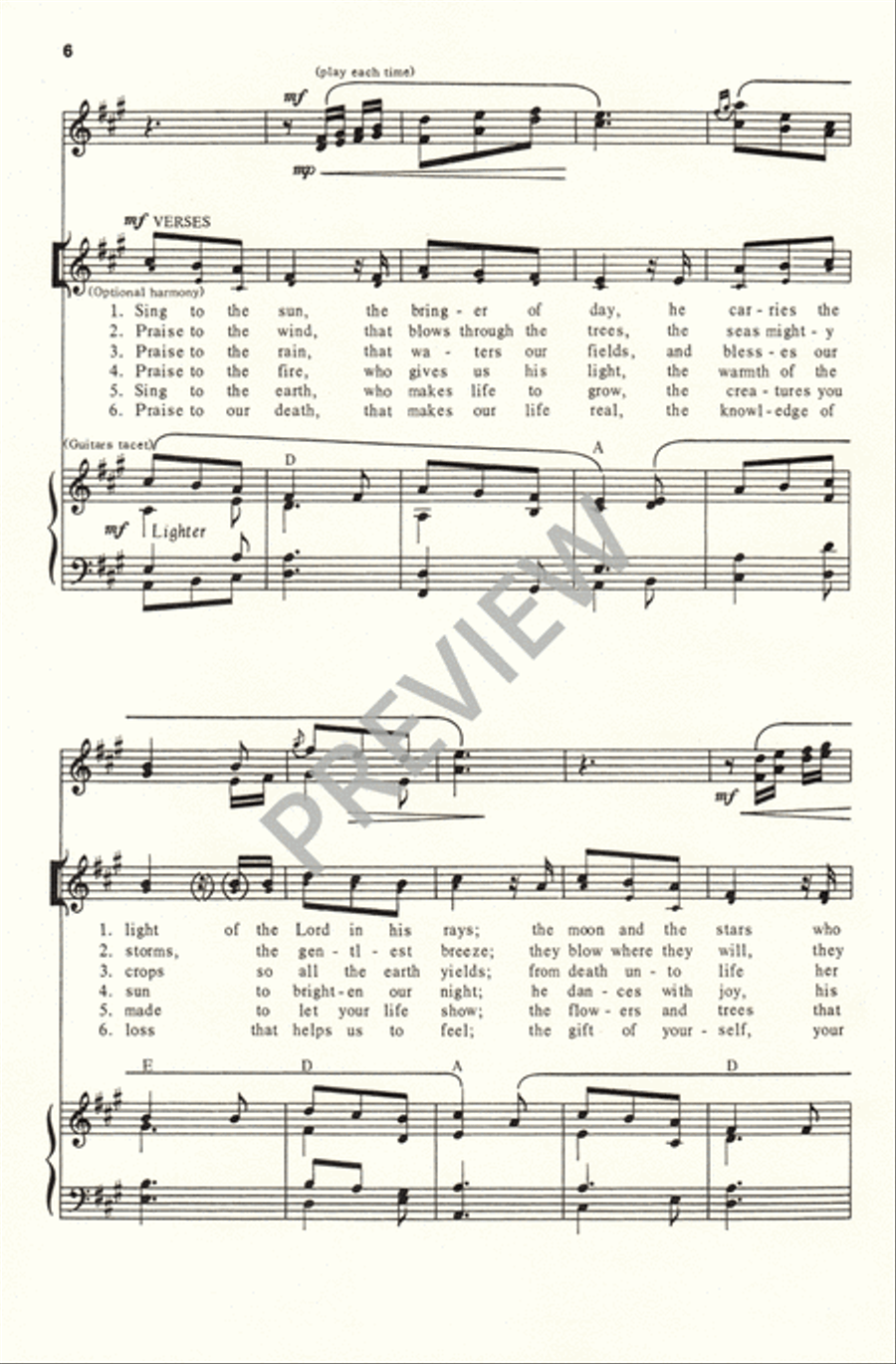 Canticle of the Sun 4-Part scores gallery preview page 6