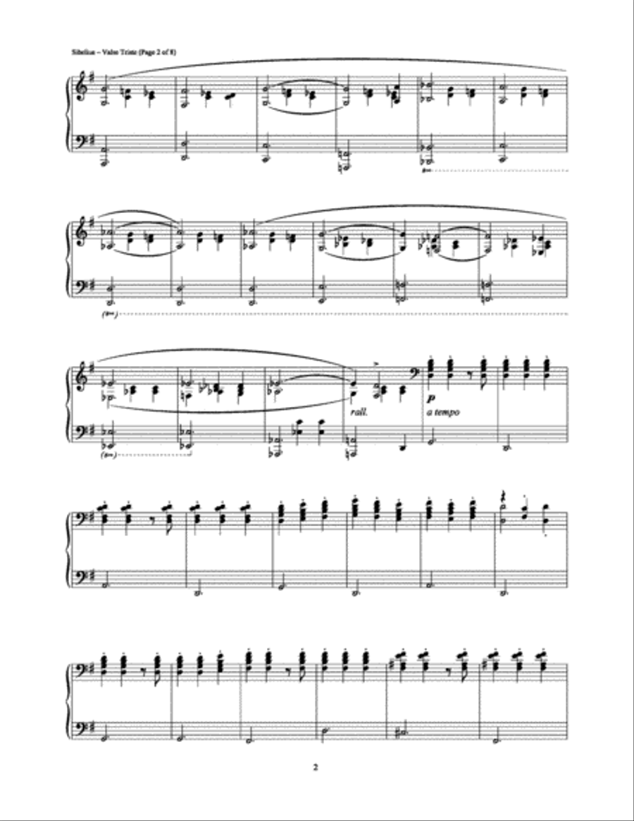 Valse Triste Piano Solo scores gallery preview page 2