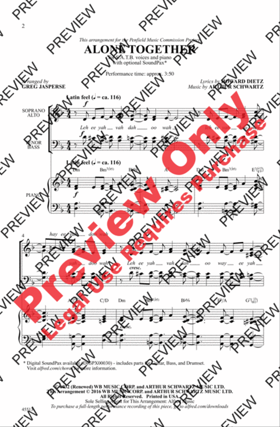 Alone Together 4-Part scores gallery preview page 2