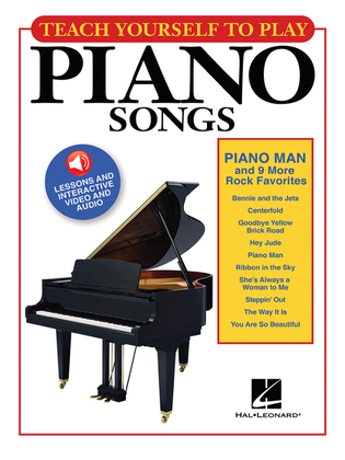 Book cover for Teach Yourself to Play Piano Songs: "Piano Man" & 9 More Rock Favorites