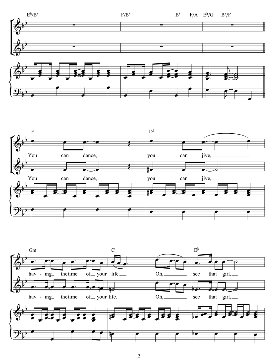 Dancing Queen (arr. Rick Hein) 2-Part scores gallery preview page 2