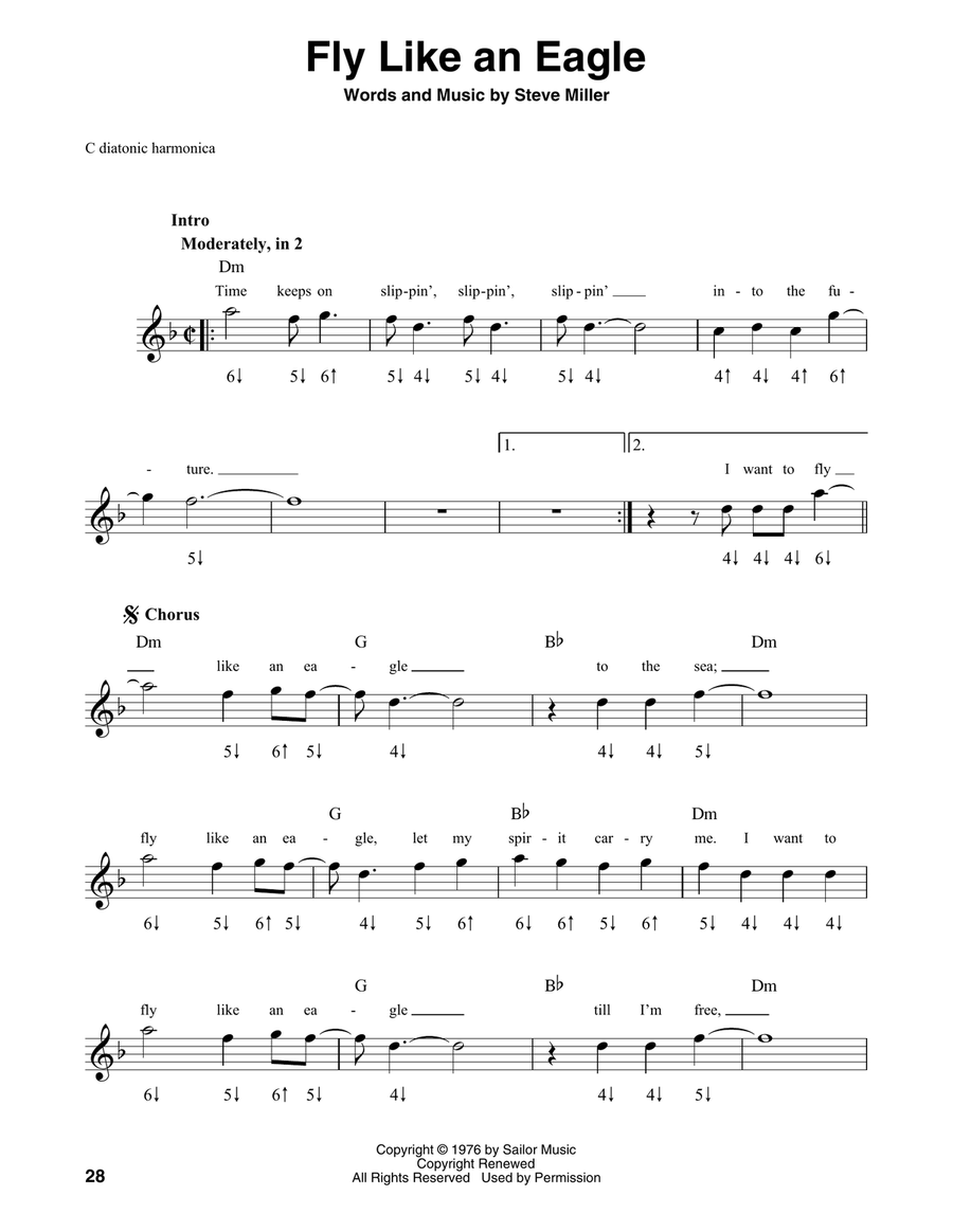 Fly Like An Eagle Fly Like An Eagle Harmonica scores gallery preview page 1