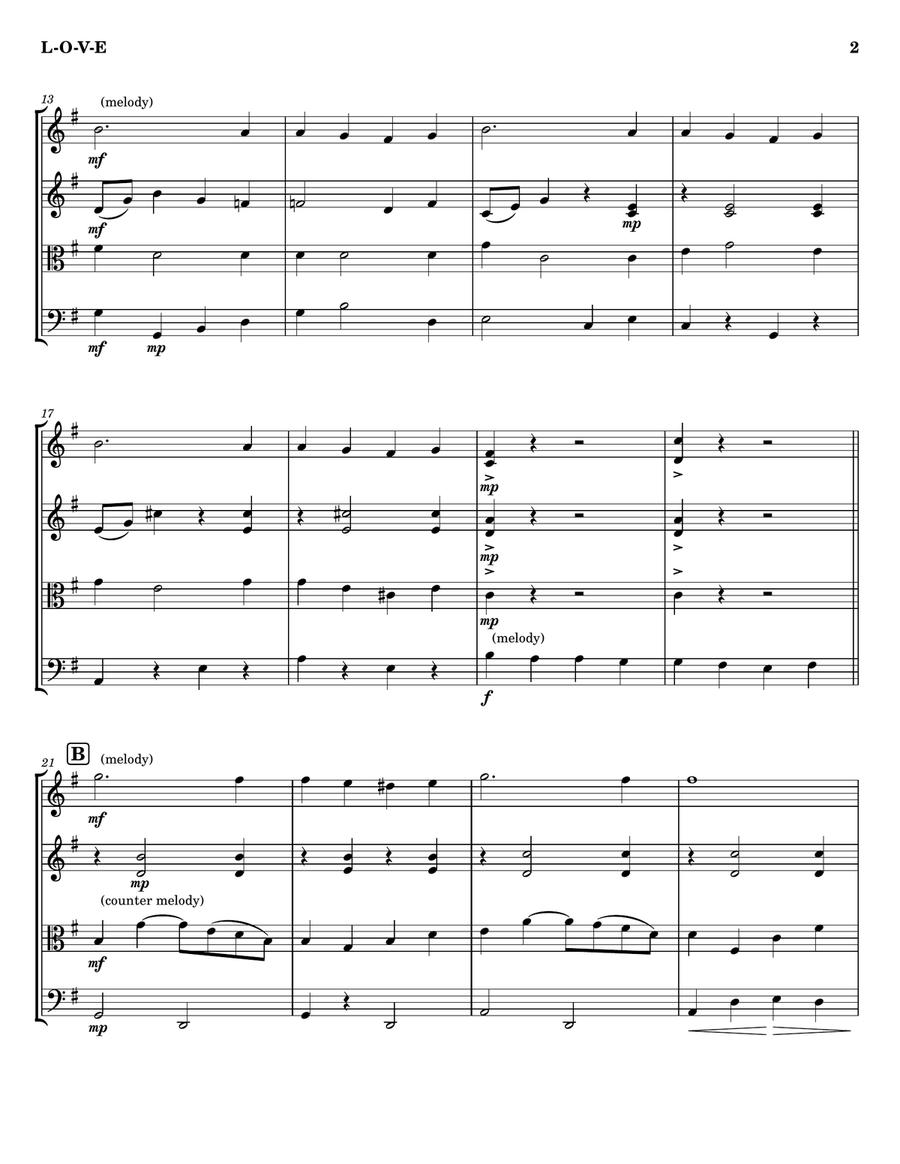 L-o-v-e String Quartet scores gallery preview page 2