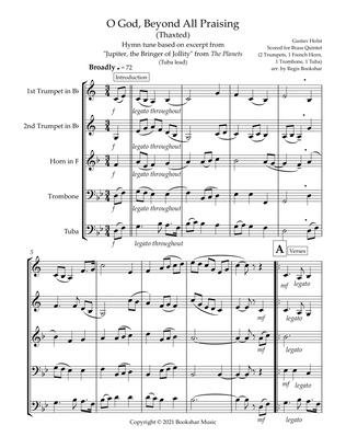 O God, Beyond All Praising (Thaxted) (Bb) (Brass Quintet - 2 Trp, 1 Hrn, 1 Trb, 1 Tuba) (Tuba lead)