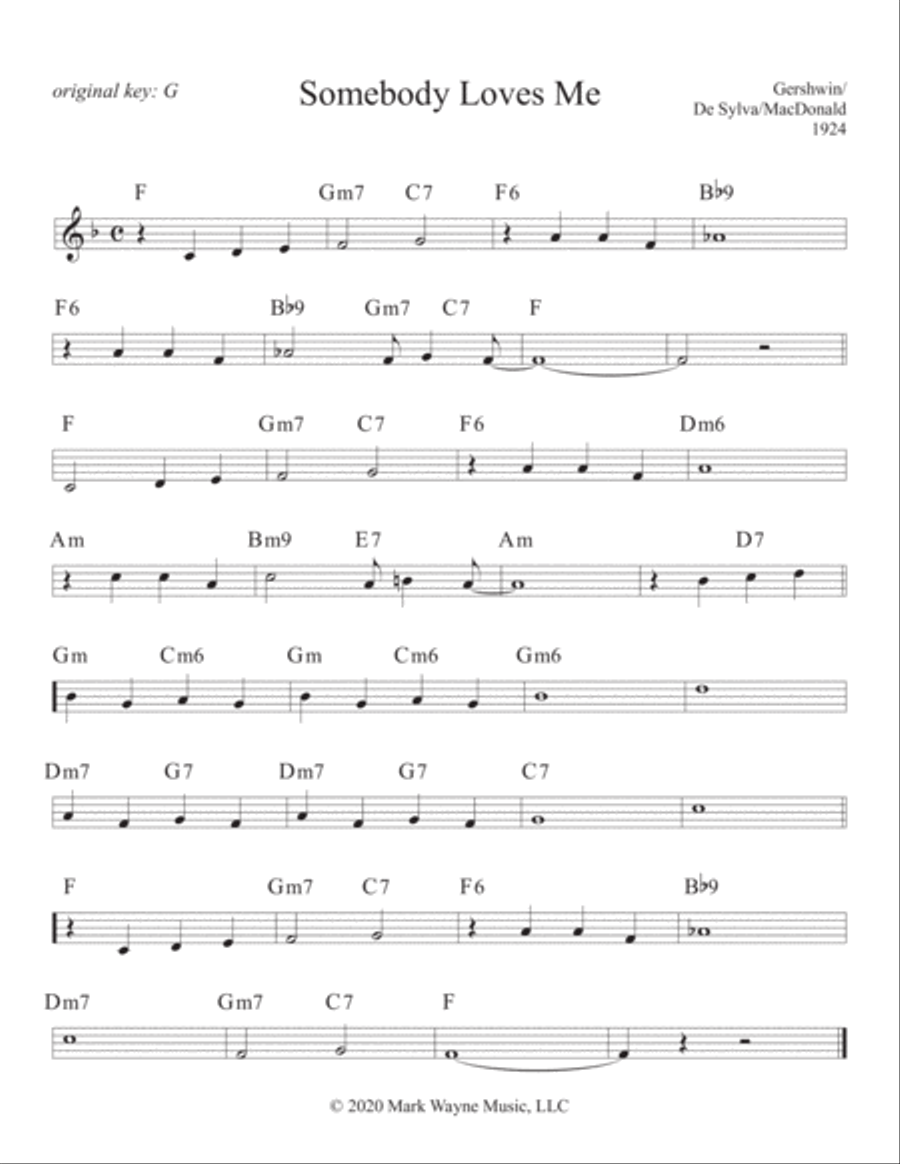 Somebody Loves Me Piano scores gallery preview page 2