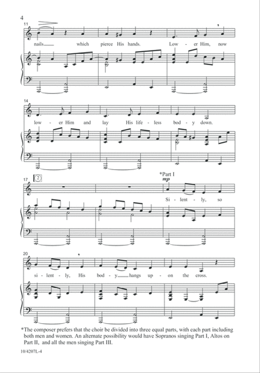 Lay His Body Down 4-Part scores gallery preview page 5
