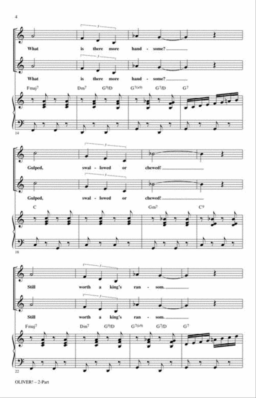 Oliver! (Choral Highlights) 2-Part scores gallery preview page 4